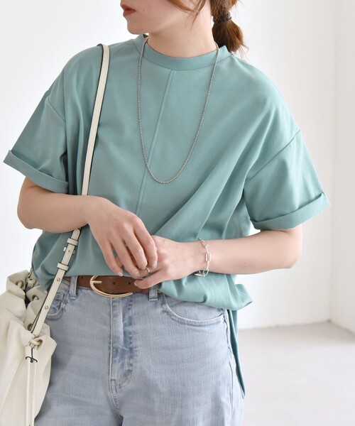 SHIPS for women / シップスウィメン quaranciel:〈接触冷感/汗染み防止/洗濯機可能〉スリット ルーズ チュニック TEE quaranciel:〈接触冷感/汗染み防止/洗濯機可能〉スリット ルーズ
