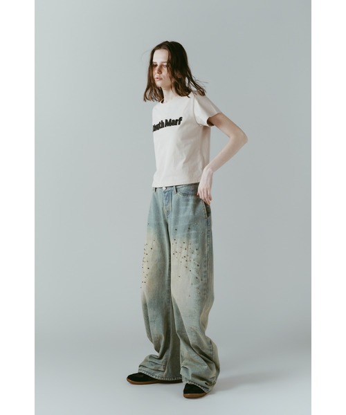 Knuth Marf(クヌースマーフ)の「【ZOZO限定】vintage mini T shirit(Tシャツ/カットソー・レディース・イエロー/ライトベージュ/チャコール/ライトブルー/ライトピンク・FREE)」の9枚目の写真