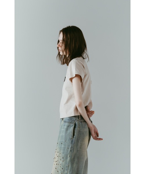Knuth Marf(クヌースマーフ)の「【ZOZO限定】vintage mini T shirit(Tシャツ/カットソー・レディース・イエロー/ライトベージュ/チャコール/ライトブルー/ライトピンク・FREE)」の8枚目の写真