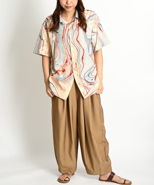 MARAI(マーライ)の「半袖シャツ アロハシャツ 総柄シャツ(シャツ/ブラウス・レディース・C/D/B/ブルー・FREE)」の6枚目の写真