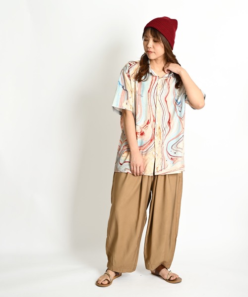 MARAI(マーライ)の「半袖シャツ アロハシャツ 総柄シャツ(シャツ/ブラウス・レディース・C/D/B/ブルー・FREE)」の9枚目の写真