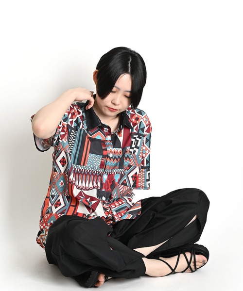 MARAI(マーライ)の「半袖シャツ アロハシャツ 総柄シャツ(シャツ/ブラウス・レディース・C/D/B/ブルー・FREE)」の11枚目の写真