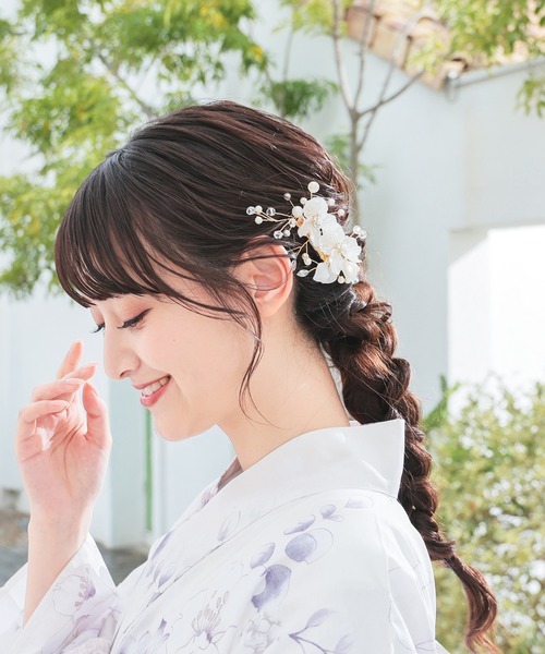 Honeys(ハニーズ)の「花モチーフヘアクリップ(和装小物・レディース・ゴールド/シルバー・FREE)」の5枚目の写真