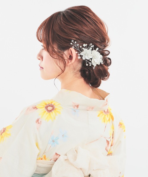 Honeys(ハニーズ)の「花モチーフヘアクリップ(和装小物・レディース・ゴールド/シルバー・FREE)」の17枚目の写真