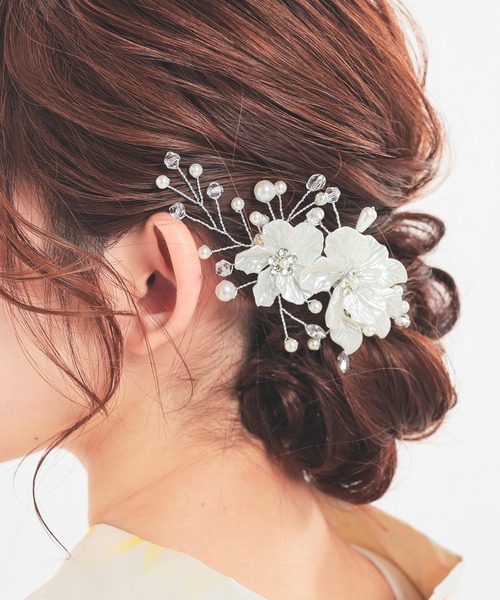 Honeys(ハニーズ)の「花モチーフヘアクリップ(和装小物・レディース・ゴールド/シルバー・FREE)」の15枚目の写真