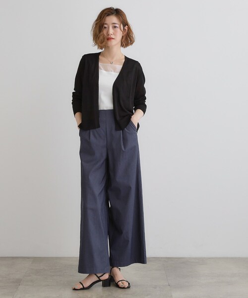 grove（グローブ）の「【接触冷感/UVカットetc】夏に嬉しい機能付き！ベーシックショートカーディガン（カーディガン/ボレロ・レディース・ナチュラル/ダークブラウン/ライトグレー/ブラック/オフホワイト・01/02/03/04/05）」の19枚目の写真