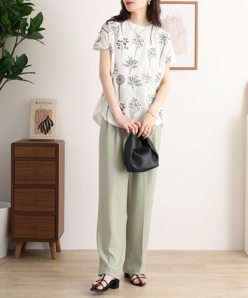 Quelle Chance（ケルシャンス）の「前身布帛刺しゅう切替プルオーバー（Tシャツ/カットソー・レディース・ネイビー系/ホワイト系/ホワイト/ネイビー・M）」の20枚目の写真