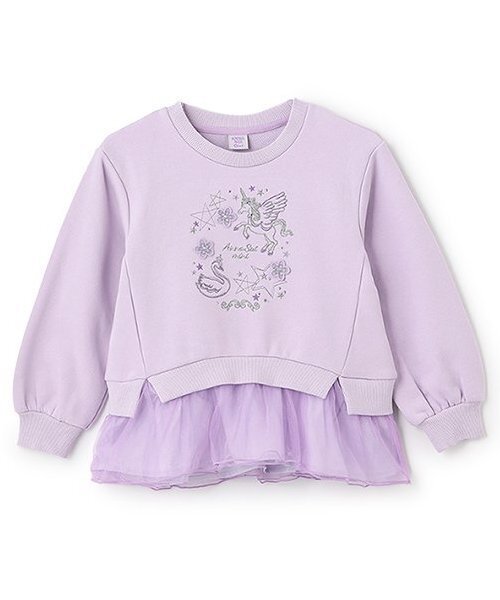 ANNA SUI mini(アナスイ・ミニ)の「【人気商品再入荷】【直営店で取り扱い無し】ユニコーン刺繍トレーナー(スウェット・キッズ・オフホワイト/ラベンダー・110cm/130cm/140cm/120cm)」の2枚目の写真