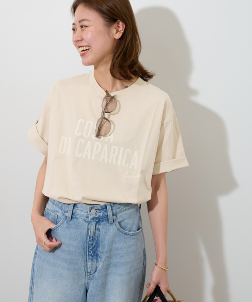 JOURNAL STANDARD relume（ジャーナルスタンダード　レリューム）の「《追加》コットンミックスロゴTEE（Tシャツ/カットソー・レディース・ホワイト/ライトグレー/ベージュ系その他・FREE）」の3枚目の写真
