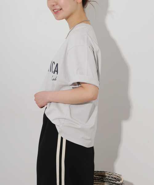 JOURNAL STANDARD relume（ジャーナルスタンダード　レリューム）の「《追加》コットンミックスロゴTEE（Tシャツ/カットソー・レディース・ホワイト/ライトグレー/ベージュ系その他・FREE）」の8枚目の写真