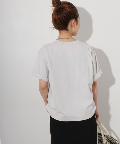 JOURNAL STANDARD relume（ジャーナルスタンダード　レリューム）の「《追加》コットンミックスロゴTEE（Tシャツ/カットソー・レディース・ホワイト/ライトグレー/ベージュ系その他・FREE）」の9枚目の写真