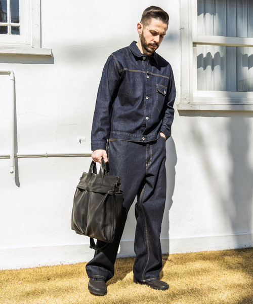 MR.OLIVE E.O.I(ミスターオリーブイーグルオブインデペンデンス)の「MR.OLIVE ミスターオリーブ / E.O.I / WATER PROOF WASHABLE LEATHER IMPERMA-LEATHER HELMET BAG ウォータープルーフウォッシャブルレザー ヘルメットバッグ インパーマレザー / ME666(トートバッグ・メンズ・ブラック・FREE)」の11枚目の写真