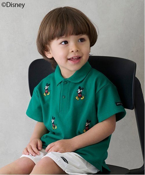 petit main（プティマイン）の「【Disney】ミッキー/刺しゅう半袖ポロ（ポロシャツ・キッズ・ネイビー/アイボリー/グリーン・130cm/110cm/90cm/120cm/100cm/80ｃｍ）」の4枚目の写真