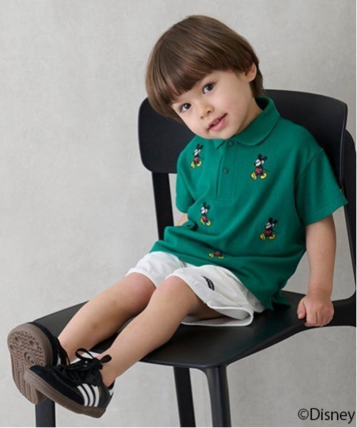 petit main（プティマイン）の「【Disney】ミッキー/刺しゅう半袖ポロ（ポロシャツ・キッズ・ネイビー/アイボリー/グリーン・130cm/110cm/90cm/120cm/100cm/80ｃｍ）」の6枚目の写真