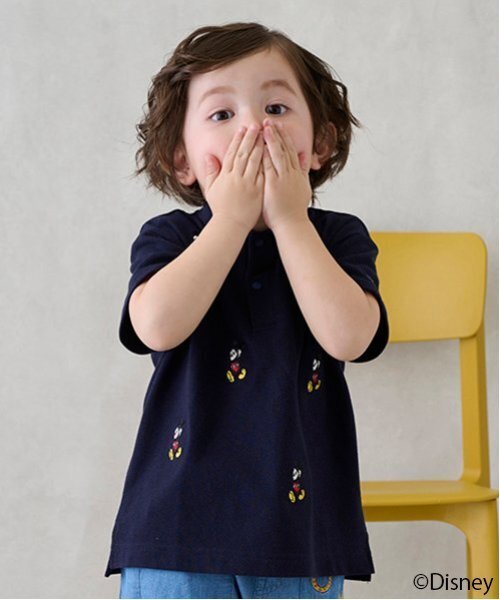 petit main（プティマイン）の「【Disney】ミッキー/刺しゅう半袖ポロ（ポロシャツ・キッズ・ネイビー/アイボリー/グリーン・130cm/110cm/90cm/120cm/100cm/80ｃｍ）」の9枚目の写真