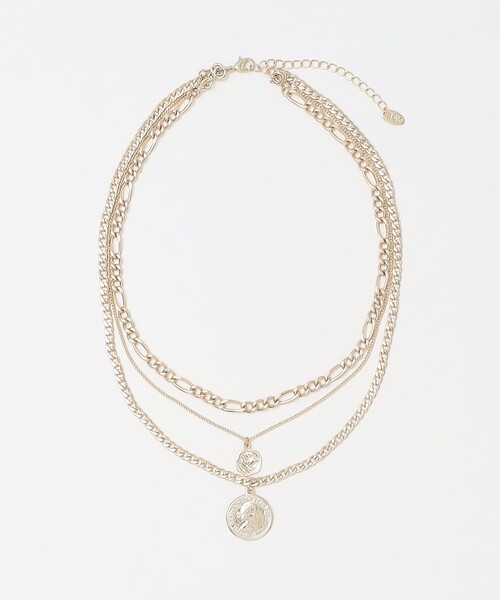 BEAUTY&YOUTH UNITED ARROWS（ビューティーアンドユースユナイテッドアローズ）の「ミックスチェーン コインネックレス-3WAY-（ネックレス・レディース・ゴールド/シルバー・FREE）」の2枚目の写真