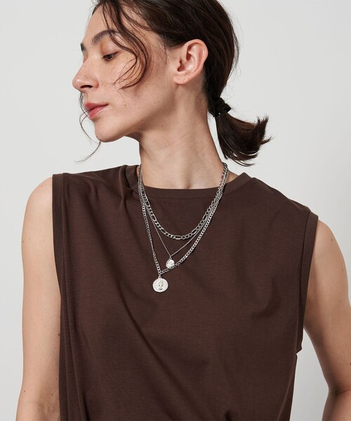 BEAUTY&YOUTH UNITED ARROWS（ビューティーアンドユースユナイテッドアローズ）の「ミックスチェーン コインネックレス-3WAY-（ネックレス・レディース・ゴールド/シルバー・FREE）」の4枚目の写真