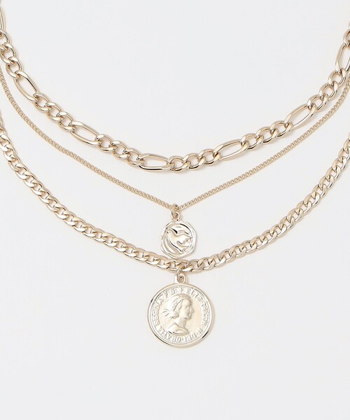 BEAUTY&YOUTH UNITED ARROWS（ビューティーアンドユースユナイテッドアローズ）の「ミックスチェーン コインネックレス-3WAY-（ネックレス・レディース・ゴールド/シルバー・FREE）」の6枚目の写真