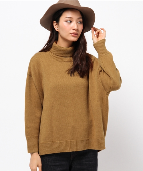 allureville（アルアバイル）の「ハイネックストレッチプルオーバー（ニット/セーター・レディース・ホワイト/グレー/ネイビー/キャメル・FREE）」の4枚目の写真