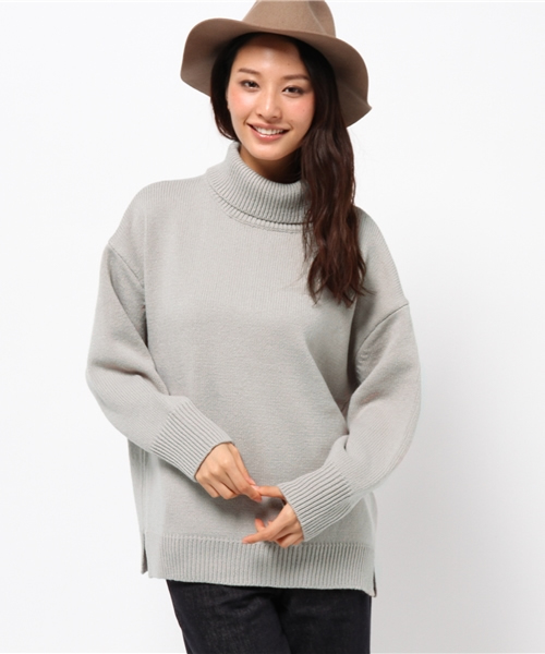 allureville（アルアバイル）の「ハイネックストレッチプルオーバー（ニット/セーター・レディース・ホワイト/グレー/ネイビー/キャメル・FREE）」の3枚目の写真