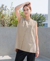 HEREIAM | 【HEREIAM】接触冷感&イージーケア/COOLマテリアルノースリーブ(シャツ/ブラウス)