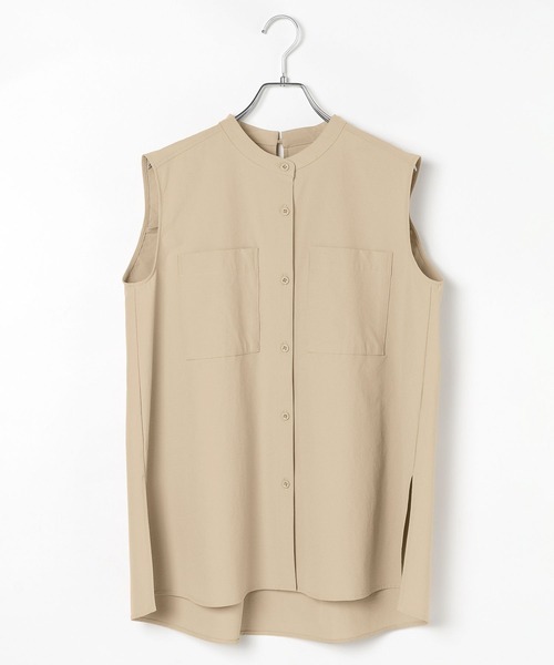 HEREIAM（ヘレイアム）の「【HEREIAM】接触冷感&イージーケア/COOLマテリアルノースリーブ（シャツ/ブラウス・レディース・ベージュ/ブラック/オフホワイト・FREE）」の21枚目の写真