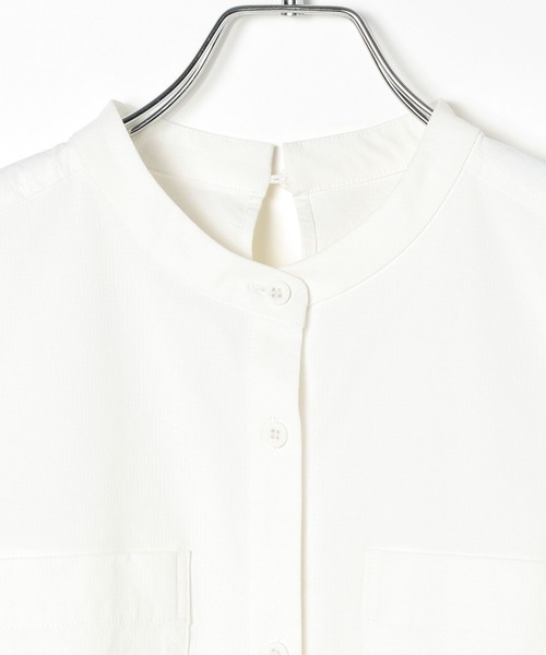 HEREIAM（ヘレイアム）の「【HEREIAM】接触冷感&イージーケア/COOLマテリアルノースリーブ（シャツ/ブラウス・レディース・ベージュ/ブラック/オフホワイト・FREE）」の22枚目の写真