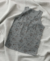 ABAHOUSE(アバハウス)の【JEMORGAN LONG JOHNS/ジェーイーモーガンロングジョーンズ】オーバーダイ ワッフル総柄プリントタンクトップJE786-22S/オーバーダイ/柄/デザイン/ワッフル【WEB限定】(タンクトップ)