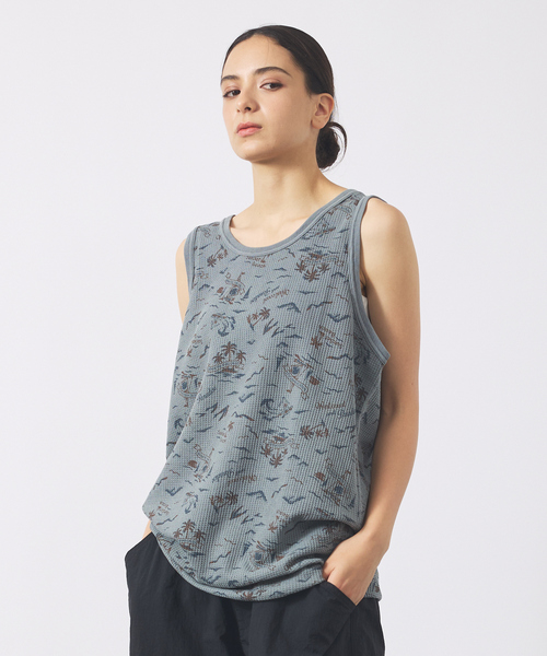 ABAHOUSE(アバハウス)の「【JEMORGAN LONG JOHNS/ジェーイーモーガンロングジョーンズ】オーバーダイ ワッフル総柄プリントタンクトップJE786-22S/オーバーダイ/柄/デザイン/ワッフル【WEB限定】(タンクトップ・メンズ・グレー/ブルー/マスタード・M/L/XL)」の7枚目の写真