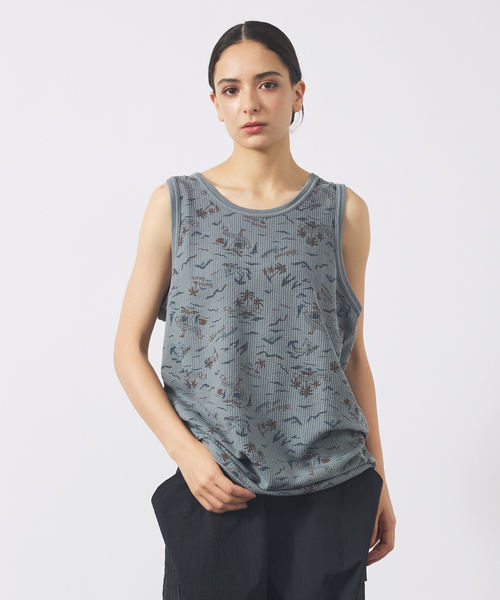 ABAHOUSE(アバハウス)の「【JEMORGAN LONG JOHNS/ジェーイーモーガンロングジョーンズ】オーバーダイ ワッフル総柄プリントタンクトップJE786-22S/オーバーダイ/柄/デザイン/ワッフル【WEB限定】(タンクトップ・メンズ・グレー/ブルー/マスタード・M/L/XL)」の8枚目の写真