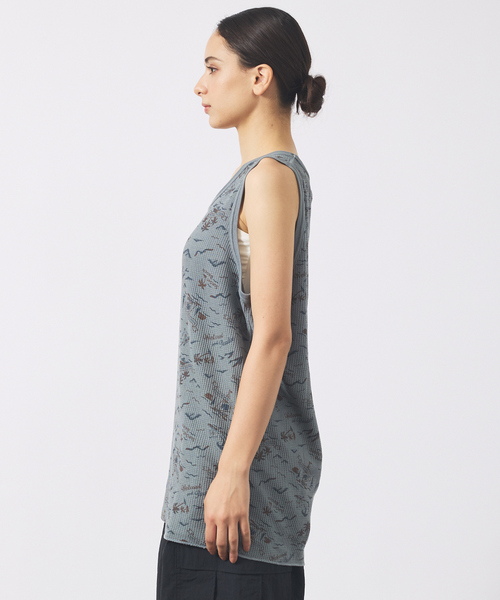 ABAHOUSE(アバハウス)の「【JEMORGAN LONG JOHNS/ジェーイーモーガンロングジョーンズ】オーバーダイ ワッフル総柄プリントタンクトップJE786-22S/オーバーダイ/柄/デザイン/ワッフル【WEB限定】(タンクトップ・メンズ・グレー/ブルー/マスタード・M/L/XL)」の9枚目の写真