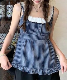 almo（アルモ）の「【LAMPOON】チェックレイヤードキャミワンピ（ワンピース）」