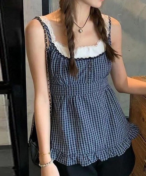 almo（アルモ）の「【LAMPOON】チェックレイヤードキャミワンピ（ワンピース・レディース・ネイビー・SMALL/MEDIUM/LARGE）」の6枚目の写真