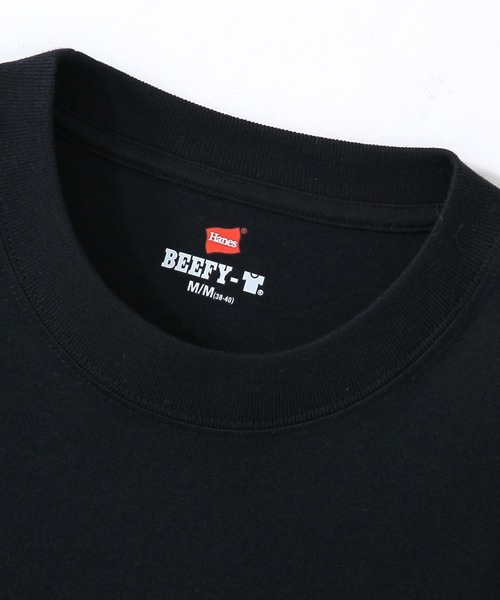 HANES（ヘインズ）の「Hanes/ヘインズ 2P BEEFY-T Tシャツ（Tシャツ/カットソー・メンズ・ネイビー/グレー/ブラック/ホワイト・XL/L/M/S）」の11枚目の写真