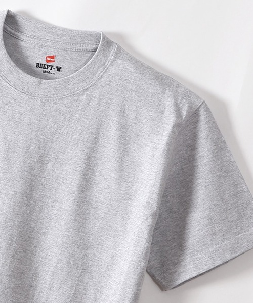 HANES（ヘインズ）の「Hanes/ヘインズ 2P BEEFY-T Tシャツ（Tシャツ/カットソー・メンズ・ネイビー/グレー/ブラック/ホワイト・XL/L/M/S）」の12枚目の写真