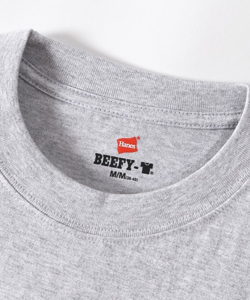 HANES（ヘインズ）の「Hanes/ヘインズ 2P BEEFY-T Tシャツ（Tシャツ/カットソー・メンズ・ネイビー/グレー/ブラック/ホワイト・XL/L/M/S）」の13枚目の写真