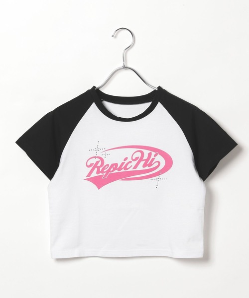 repipi armario(レピピ アルマリオ)の「【HOnOKAコラボ】ラグランTシャツ(Tシャツ/カットソー・キッズ・グリーン/ピンク/ホワイト・MEDIUM/LARGE)」の2枚目の写真