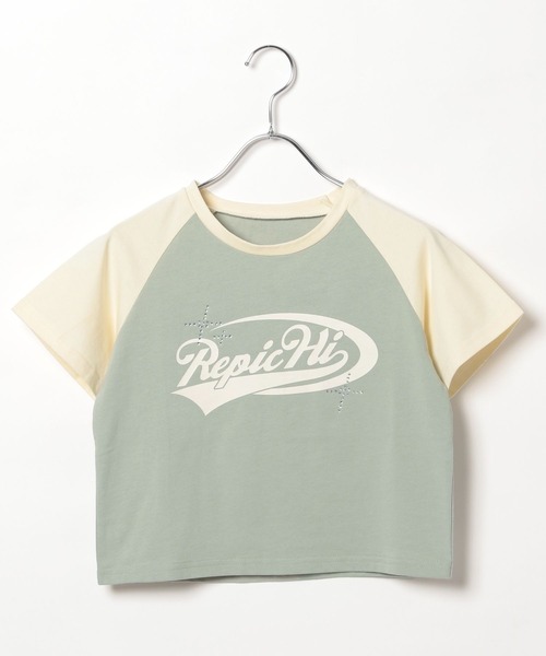 repipi armario(レピピ アルマリオ)の「【HOnOKAコラボ】ラグランTシャツ(Tシャツ/カットソー・キッズ・グリーン/ピンク/ホワイト・MEDIUM/LARGE)」の5枚目の写真