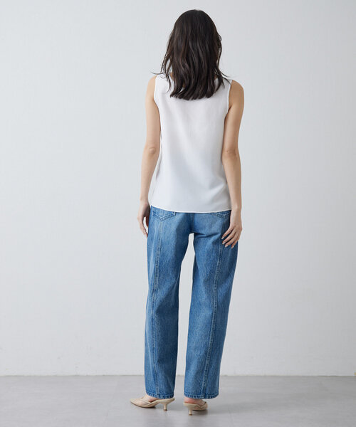 Drawing Numbers（ドローイング ナンバーズ）の「【Drawing Numbers】サテンタンクトップブラウス（シャツ/ブラウス・レディース・ブラック/ホワイト・38）」の14枚目の写真