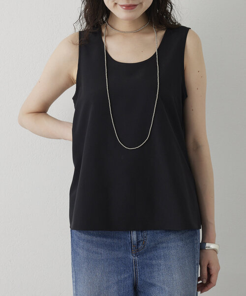 Drawing Numbers（ドローイング ナンバーズ）の「【Drawing Numbers】サテンタンクトップブラウス（シャツ/ブラウス・レディース・ブラック/ホワイト・38）」の4枚目の写真