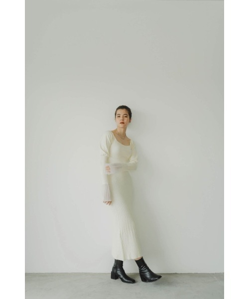 knuth marf waist mark slit onepiece XS off shoulder design one