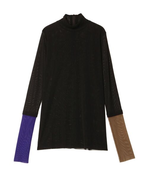 HALF BI-COLOR SLEEVE TULLE TOP / ハーフバイカラースリーブ