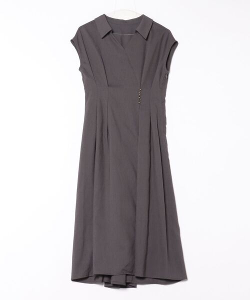 12Twelve Agenda（トゥエルブ　アジェンダ）の「ウォッシャブルリネンライクカシュクールワンピース（ワンピース・レディース・チャコールグレー/カーキ/ブラック/アイボリー・M）」の3枚目の写真