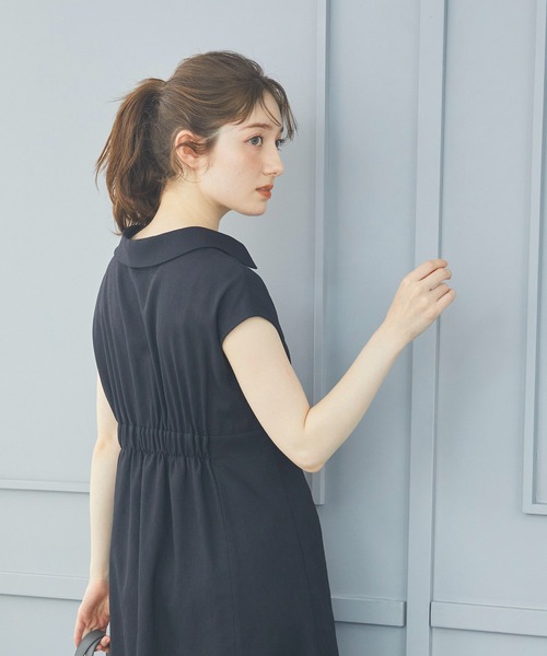 12Twelve Agenda（トゥエルブ　アジェンダ）の「ウォッシャブルリネンライクカシュクールワンピース（ワンピース・レディース・チャコールグレー/カーキ/ブラック/アイボリー・M）」の20枚目の写真
