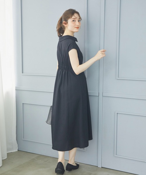12Twelve Agenda（トゥエルブ　アジェンダ）の「ウォッシャブルリネンライクカシュクールワンピース（ワンピース・レディース・チャコールグレー/カーキ/ブラック/アイボリー・M）」の17枚目の写真