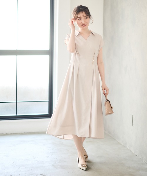 12Twelve Agenda（トゥエルブ　アジェンダ）の「ウォッシャブルリネンライクカシュクールワンピース（ワンピース・レディース・チャコールグレー/カーキ/ブラック/アイボリー・M）」の5枚目の写真