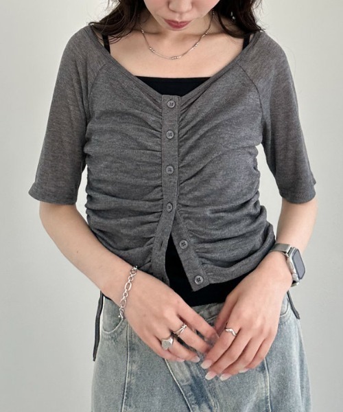 archives（アルシーヴ）の「レイヤードカットＳＥＴ　ＴＯＰＳ　５Ｓ（アンサンブル・レディース・イエロー/ピンク/ブラック/グレー・MEDIUM）」の9枚目の写真