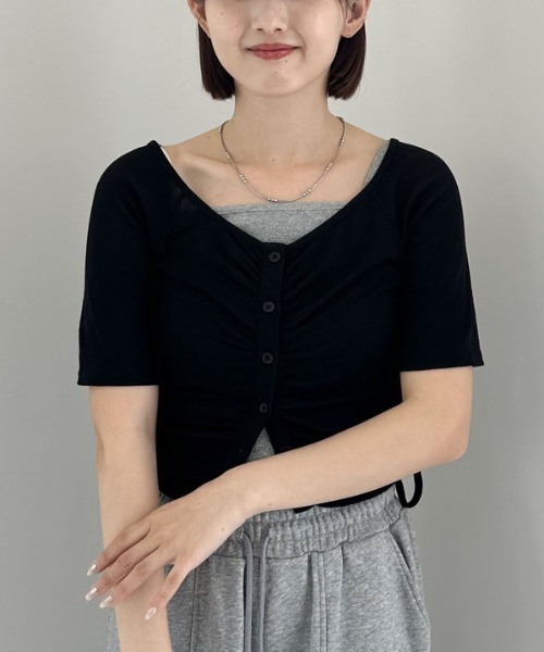 archives（アルシーヴ）の「レイヤードカットＳＥＴ　ＴＯＰＳ　５Ｓ（アンサンブル・レディース・イエロー/ピンク/ブラック/グレー・MEDIUM）」の14枚目の写真