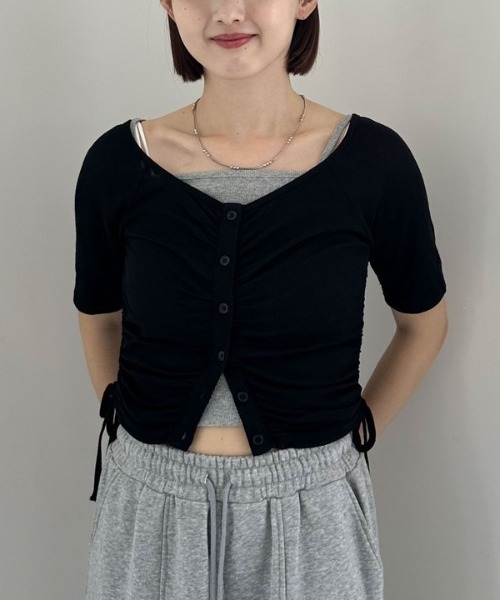 archives（アルシーヴ）の「レイヤードカットＳＥＴ　ＴＯＰＳ　５Ｓ（アンサンブル・レディース・イエロー/ピンク/ブラック/グレー・MEDIUM）」の6枚目の写真