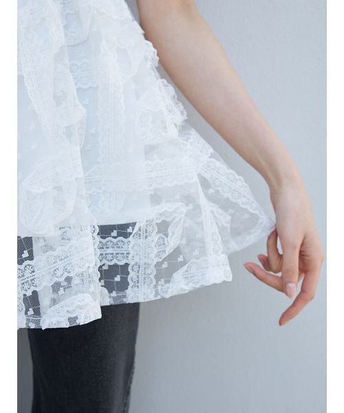 SNIDEL チュールペプラムブラウス SNIDEL｜チュールペプラムブラウス | Rakuten Fashion(楽天